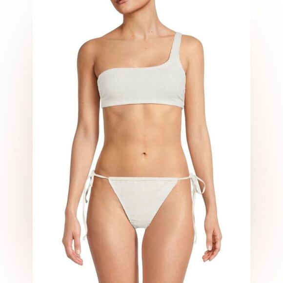NEW Good American Always Fits One Shoulder Ivory Bikini Top Size 3/4 L/XL - Picture 1 of 6